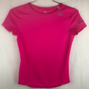 3/$10! Adidas running hot pink climalite tee  XS